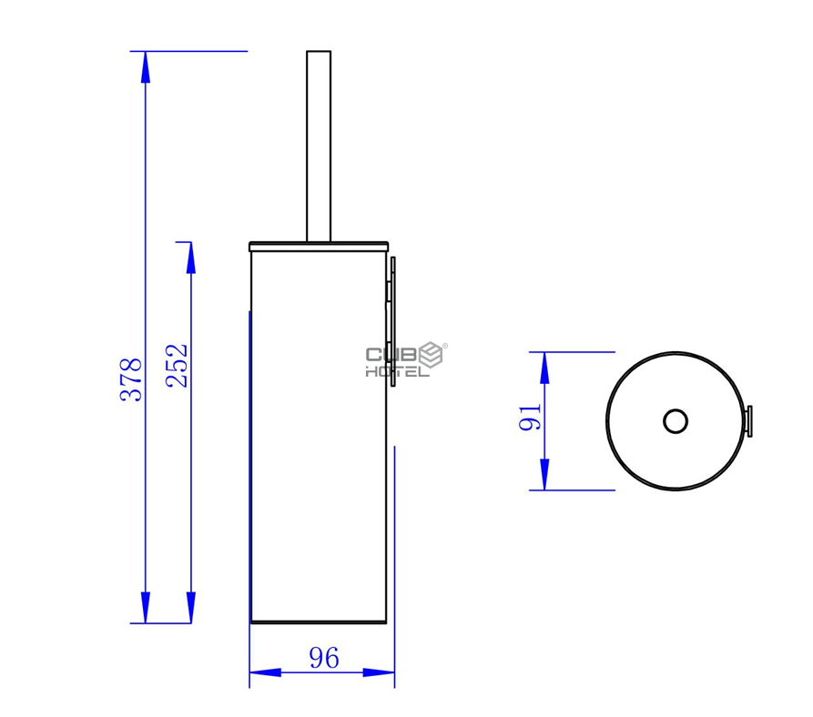 Escobillero WC de Pared Negro